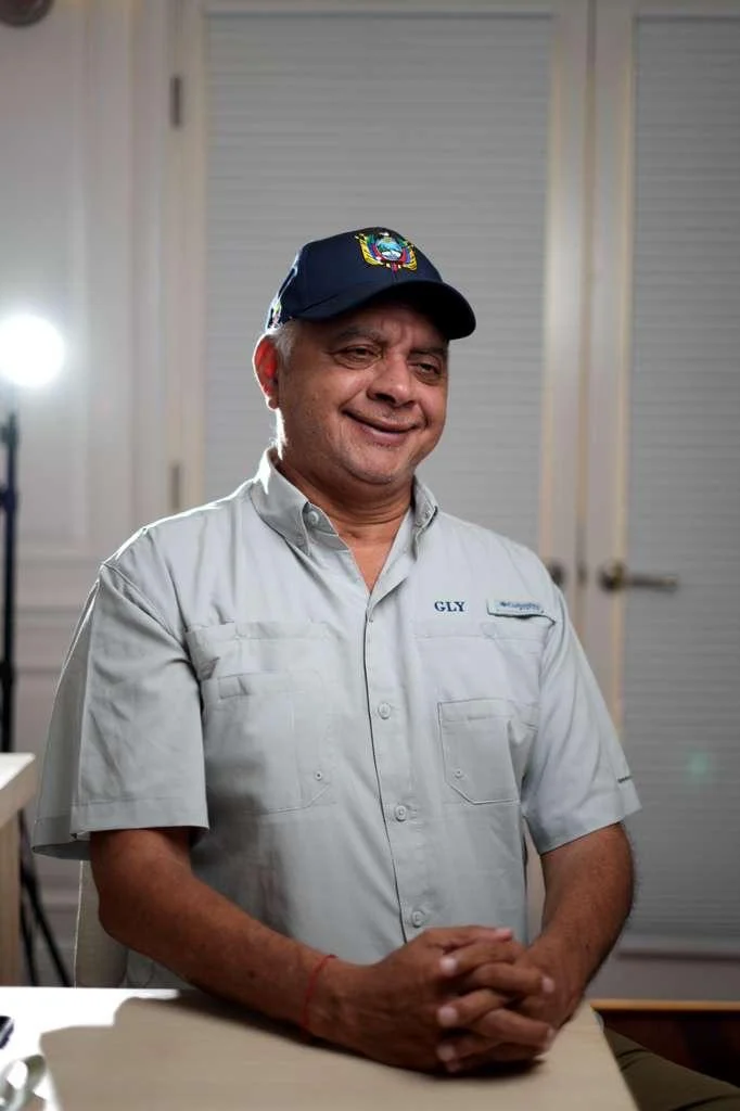 Galo Lara durante una jornada de trabajo